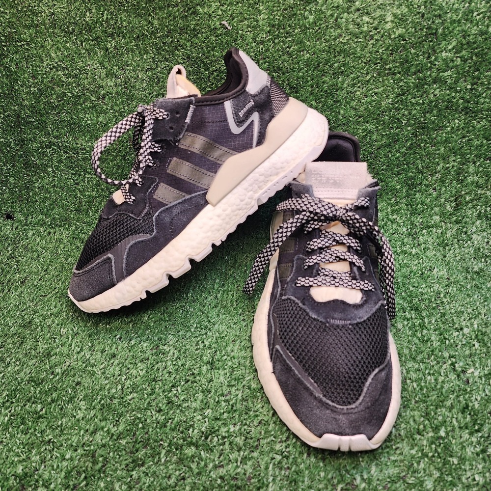 Womens Size 7 Adidas Night Jogger Running Shoes Core Black Reflective CG6253